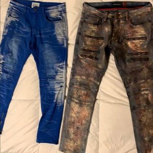 Set of 2 distressed denim Jeans waist 32